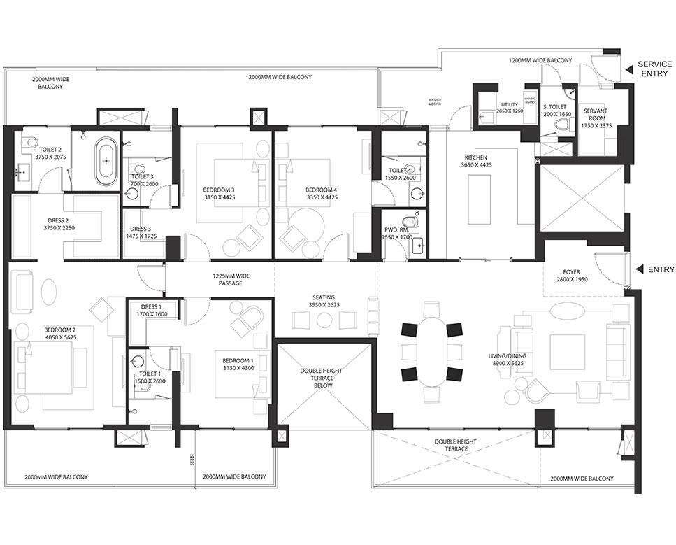 Risland Sky Mansion, Chattarpur south Delhi Floor plan